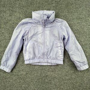 All in Motion Girls Jacket Windbreaker Lavender Purple Full Zip XS 4/5
